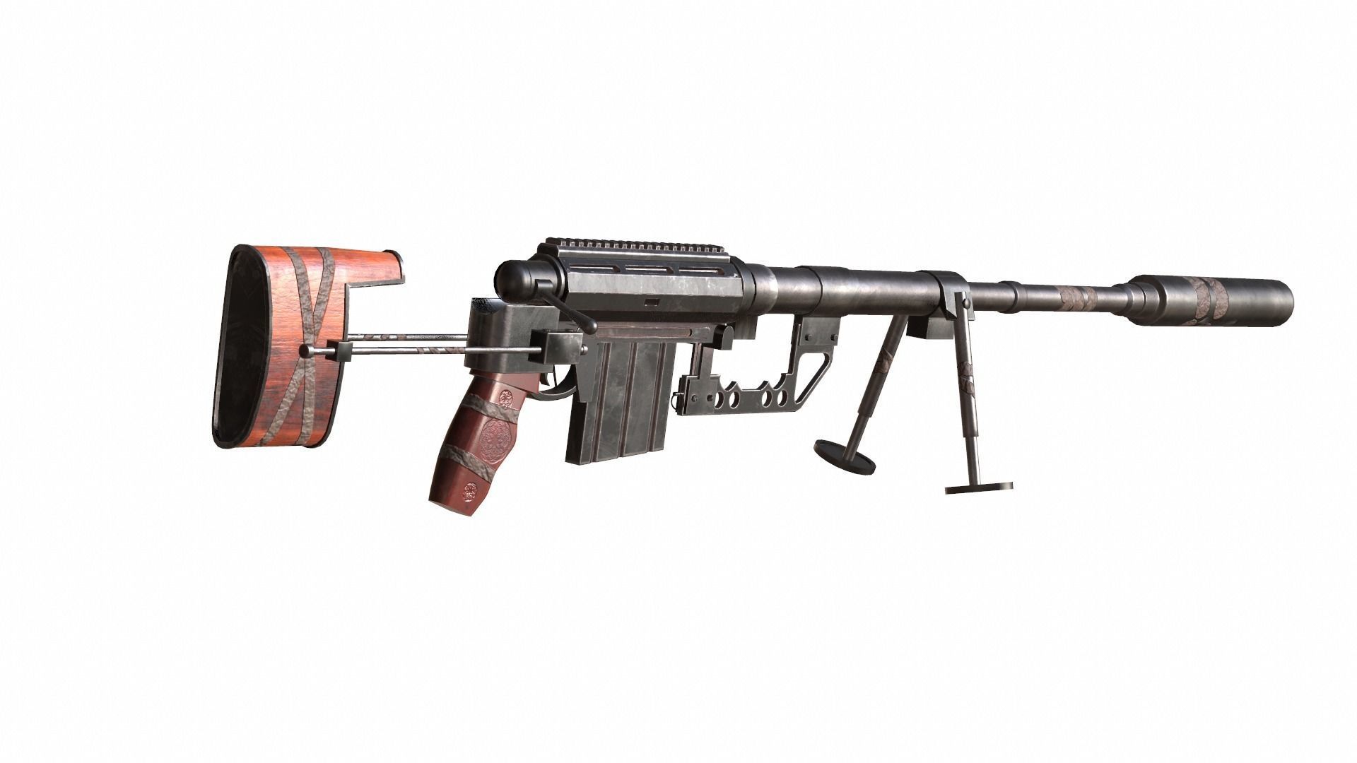 M200-withoutscope machine gun Low-poly 3D model_3