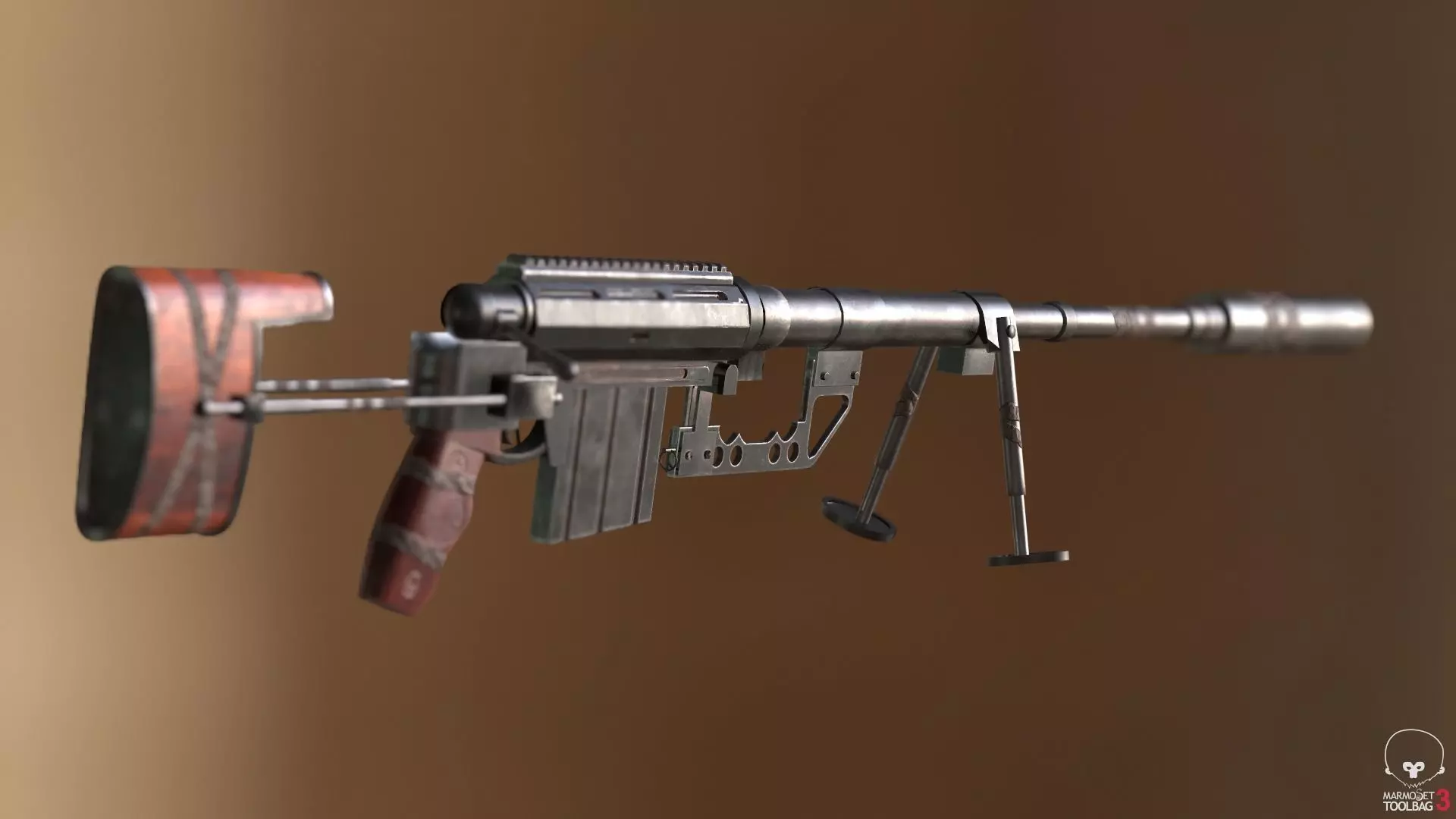 M200-withoutscope machine gun Low-poly 3D model_0