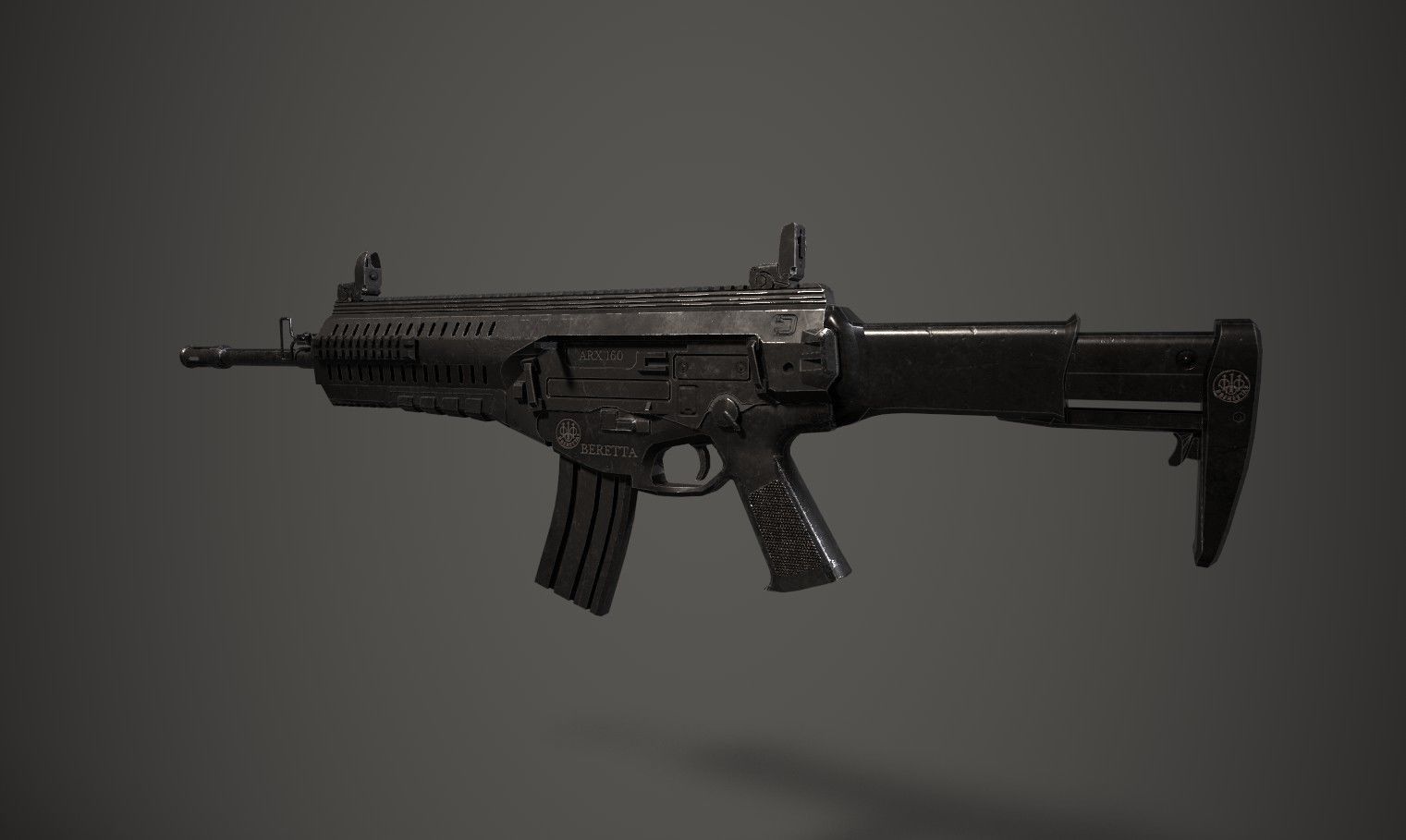 Modern Rifle 1 Low-poly 3D model_4