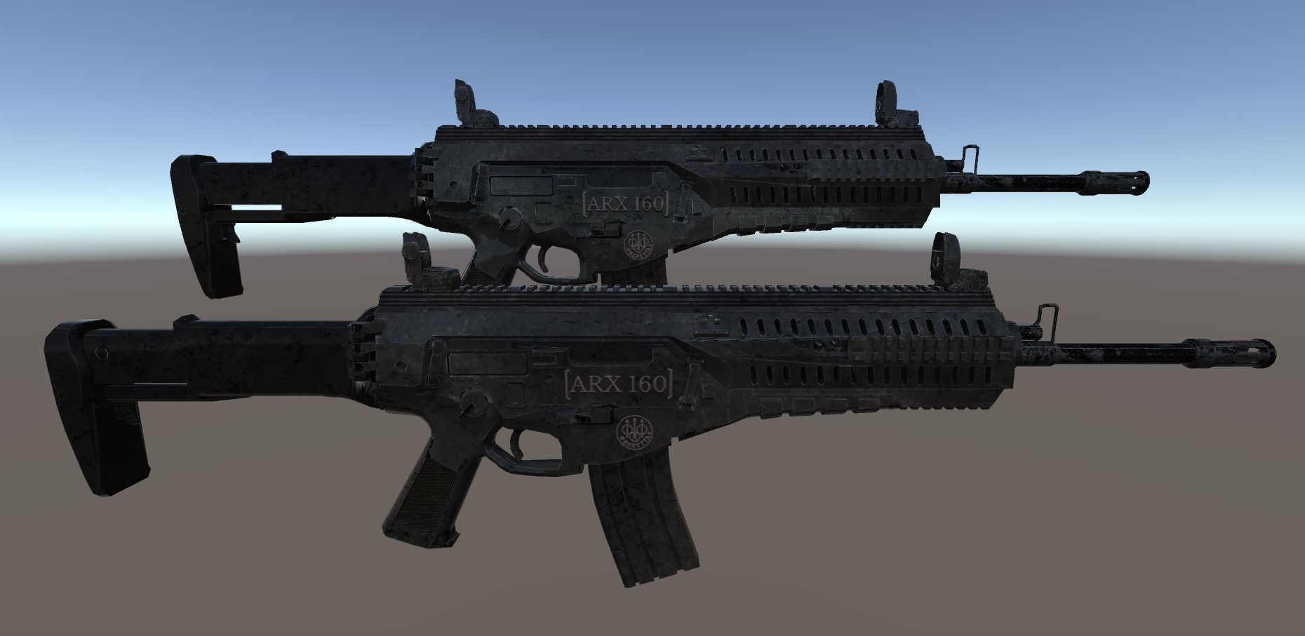 Modern Rifle 1 Low-poly 3D model_6