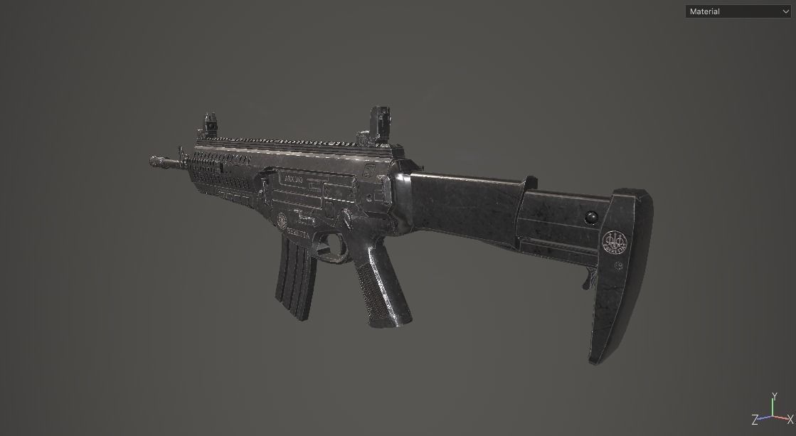 Modern Rifle 1 Low-poly 3D model_5