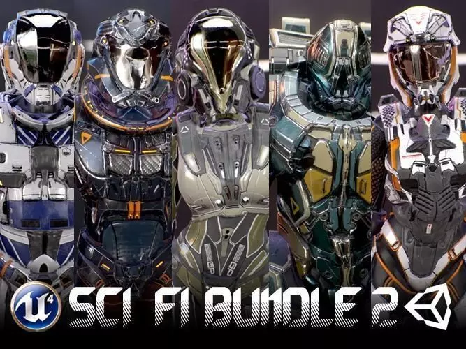 Armors Bundle 2 Low-poly 3D model_0