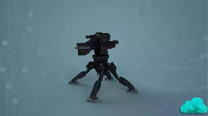 Sentry GunWY Low-poly 3D model