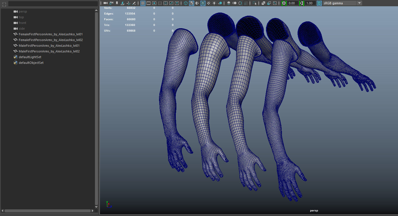 First Person Arms Low-poly 3D model_53
