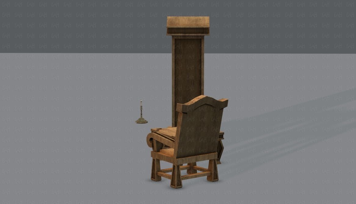 Furniture set for game Low-poly 3D model_9