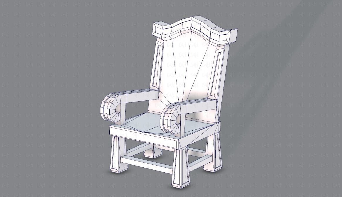 Furniture set for game Low-poly 3D model_26