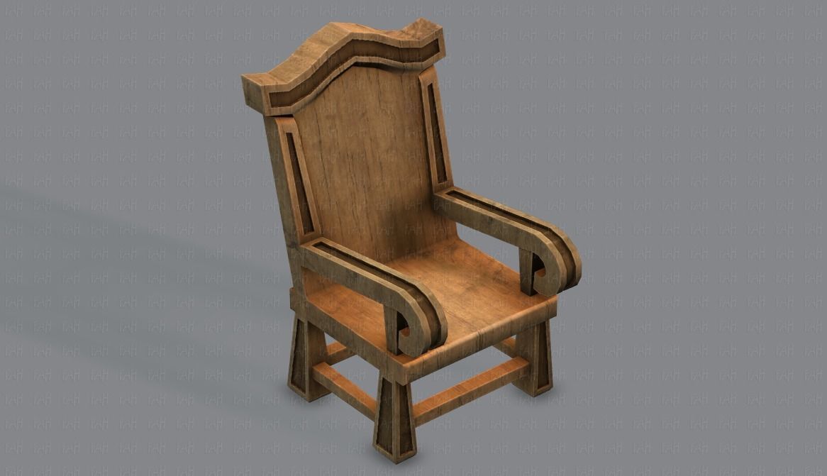 Furniture set for game Low-poly 3D model_29