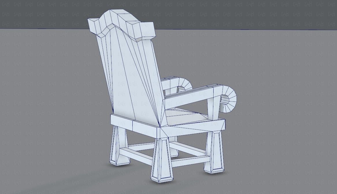 Furniture set for game Low-poly 3D model_28