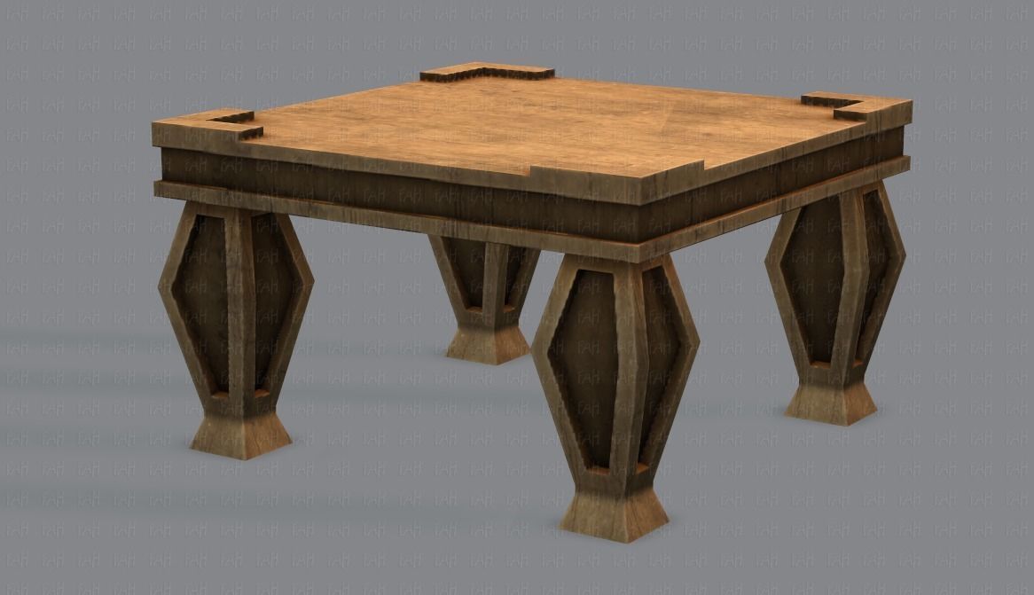 Furniture set for game Low-poly 3D model_33