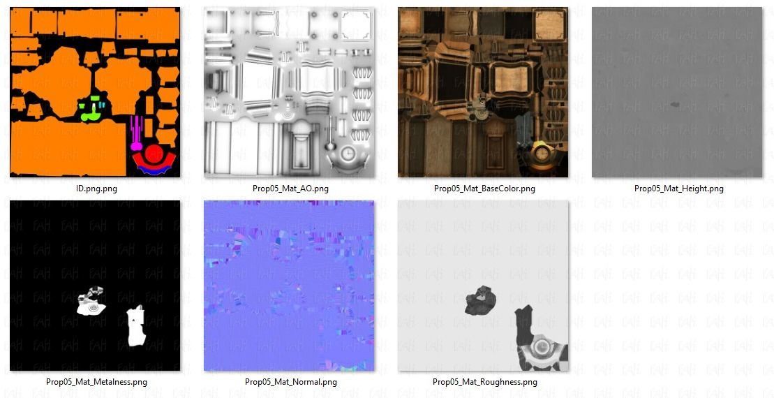 Furniture set for game Low-poly 3D model_38