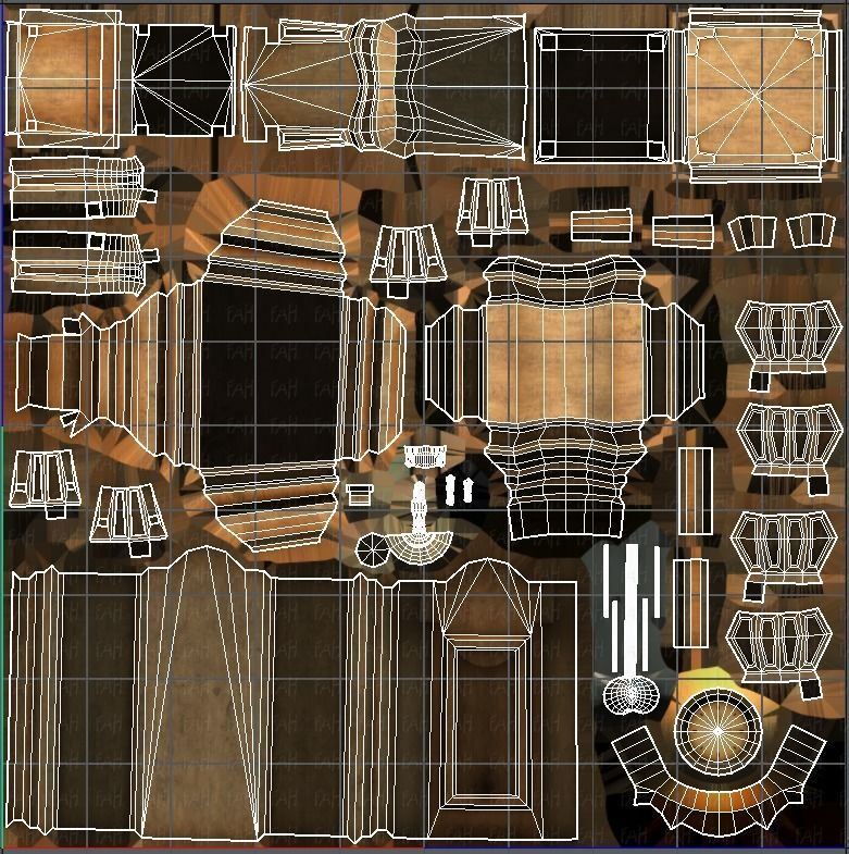 Furniture set for game Low-poly 3D model_37