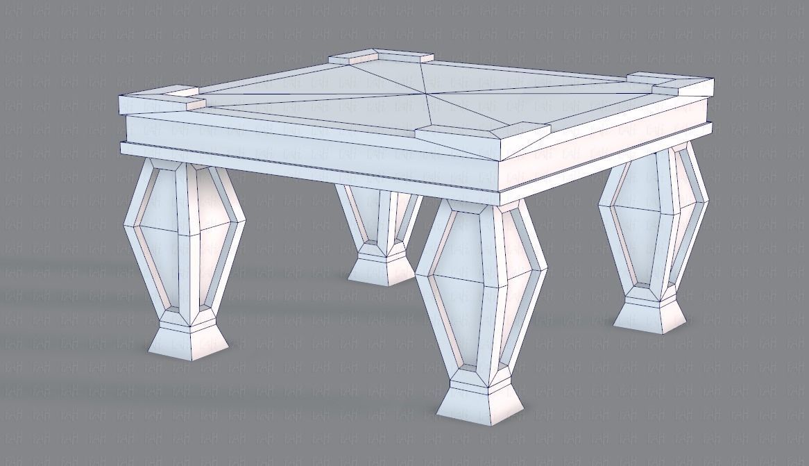Furniture set for game Low-poly 3D model_34