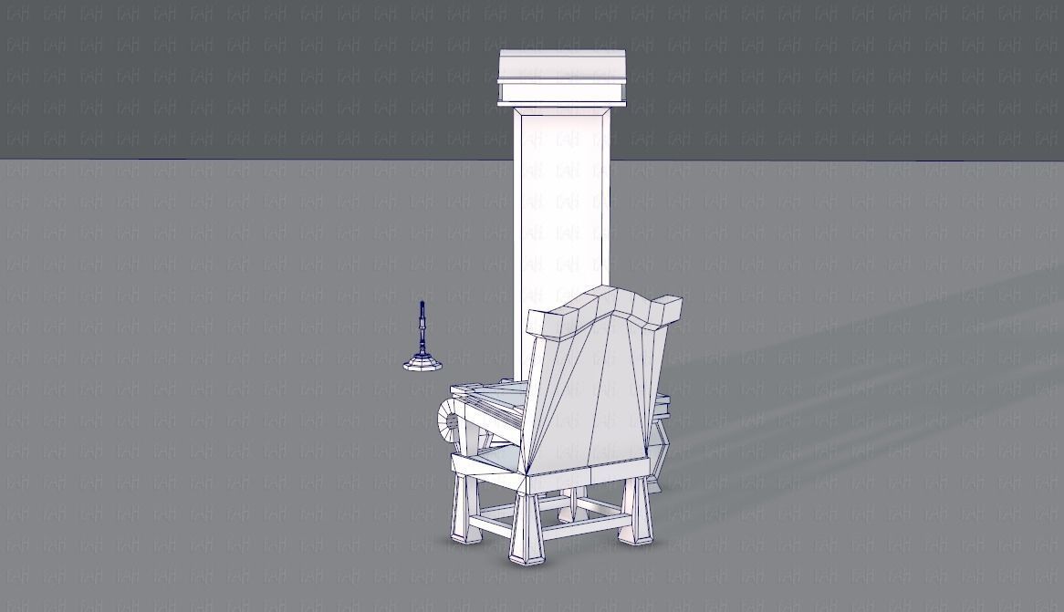 Furniture set for game Low-poly 3D model_17