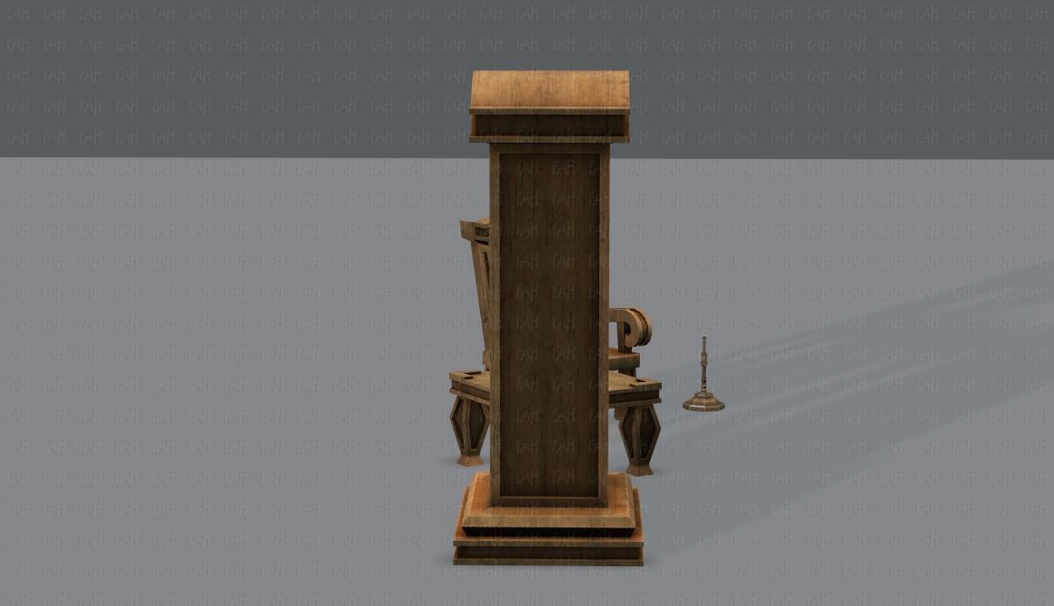 Furniture set for game Low-poly 3D model_5