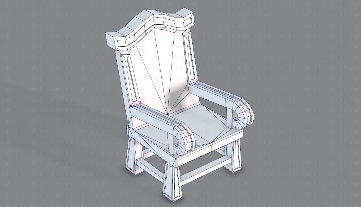 Furniture set for game Low-poly 3D model_30