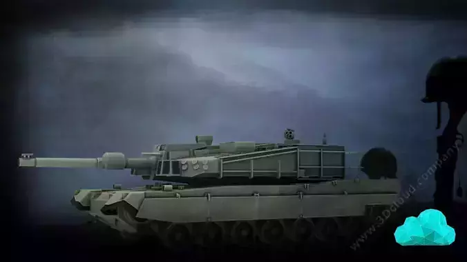 K2 Tank Low-poly 3D model
