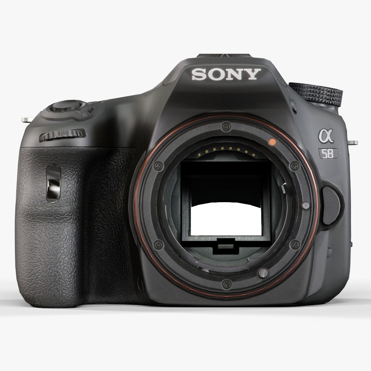 Sony SLT-A58 DSLR camera Low-poly 3D model_4