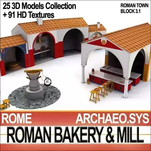 Roman Town Bakery Mill 3 1 3D model