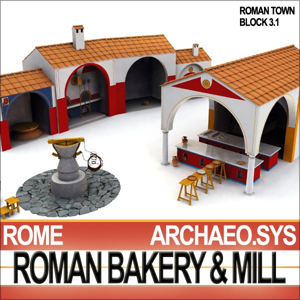 Roman Town Bakery Mill 3 1 3D model_1