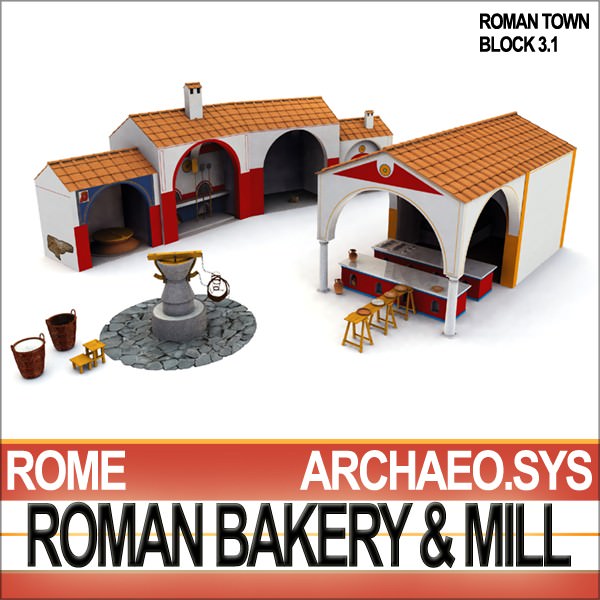 Roman Town Bakery Mill 3 1 3D model_2