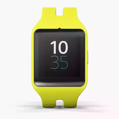 Sony SmartWatch 3 Yellow Low-poly 3D model