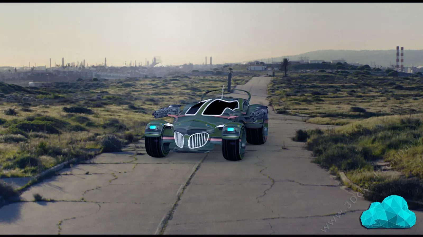 Hexa Car Low-poly 3D model_0