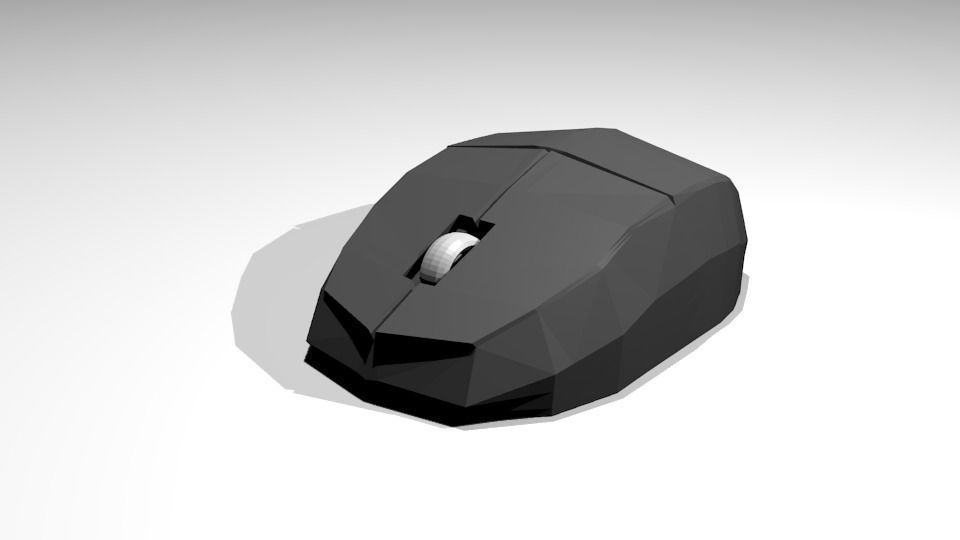 LowPoly Mouse computer Free low-poly 3D model_4