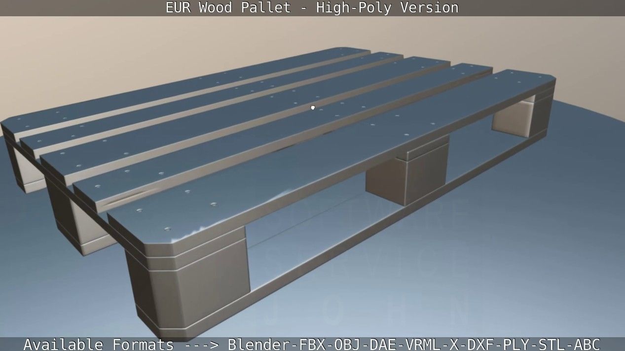 EUR Wood Pallet - High-Poly Version 3D model_74