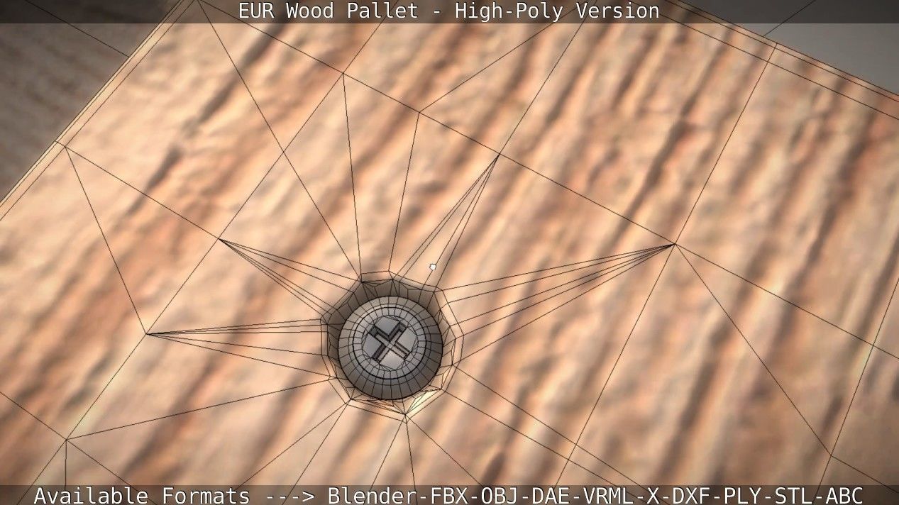 EUR Wood Pallet - High-Poly Version 3D model_28