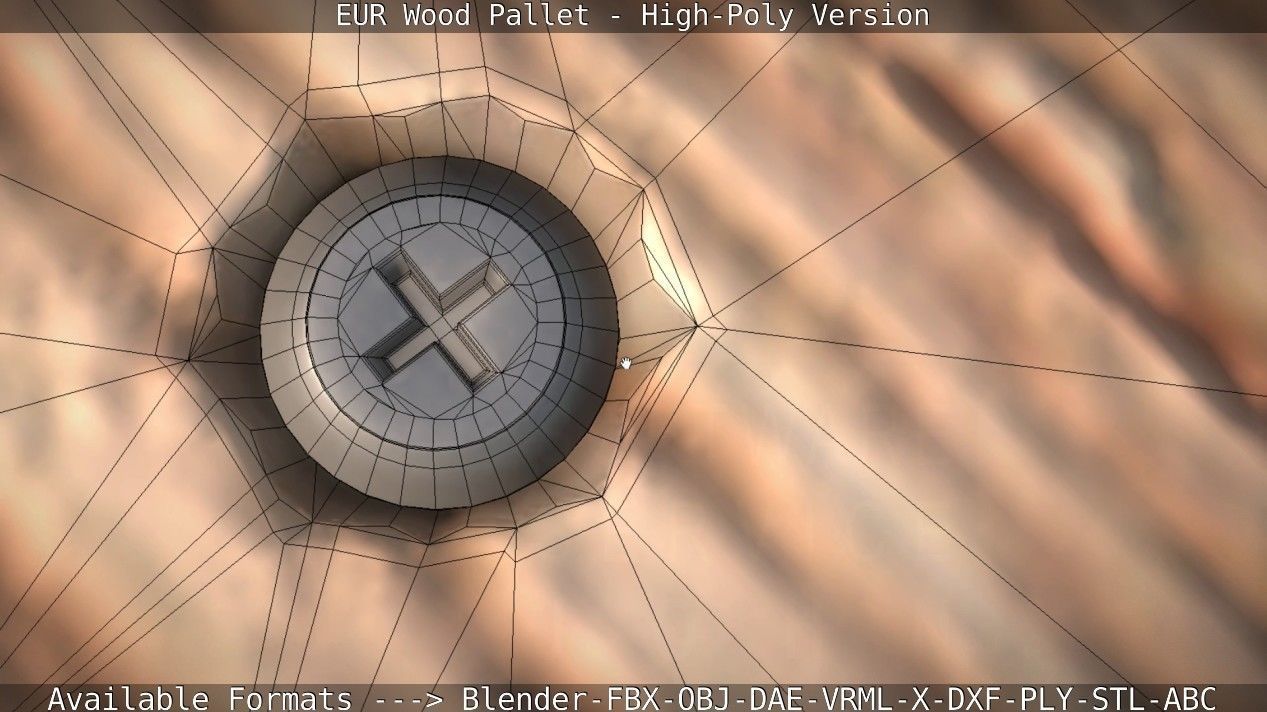 EUR Wood Pallet - High-Poly Version 3D model_31