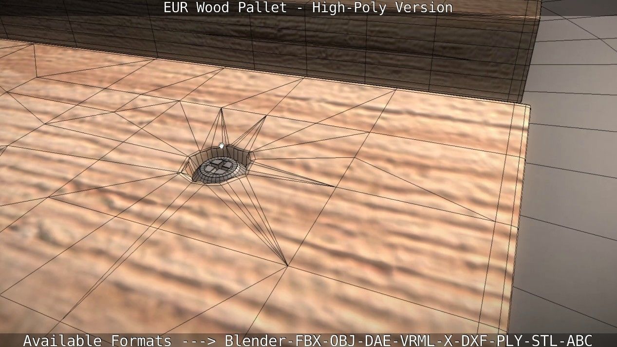 EUR Wood Pallet - High-Poly Version 3D model_27