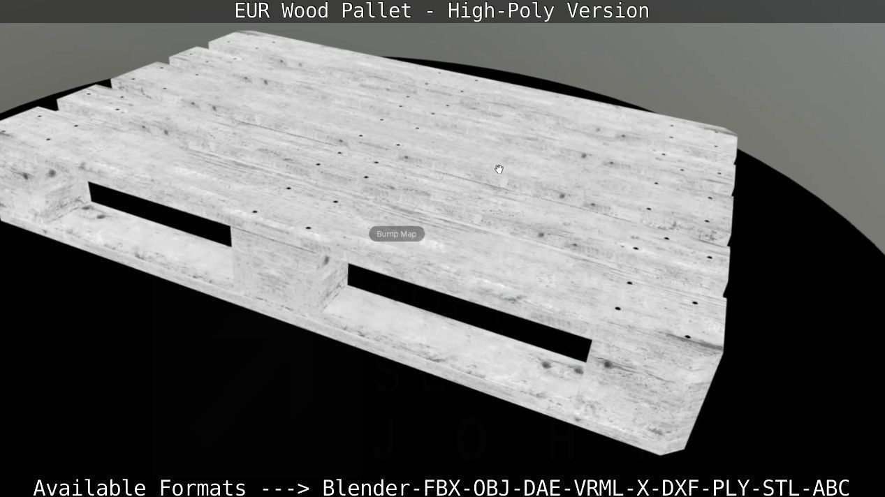 EUR Wood Pallet - High-Poly Version 3D model_47