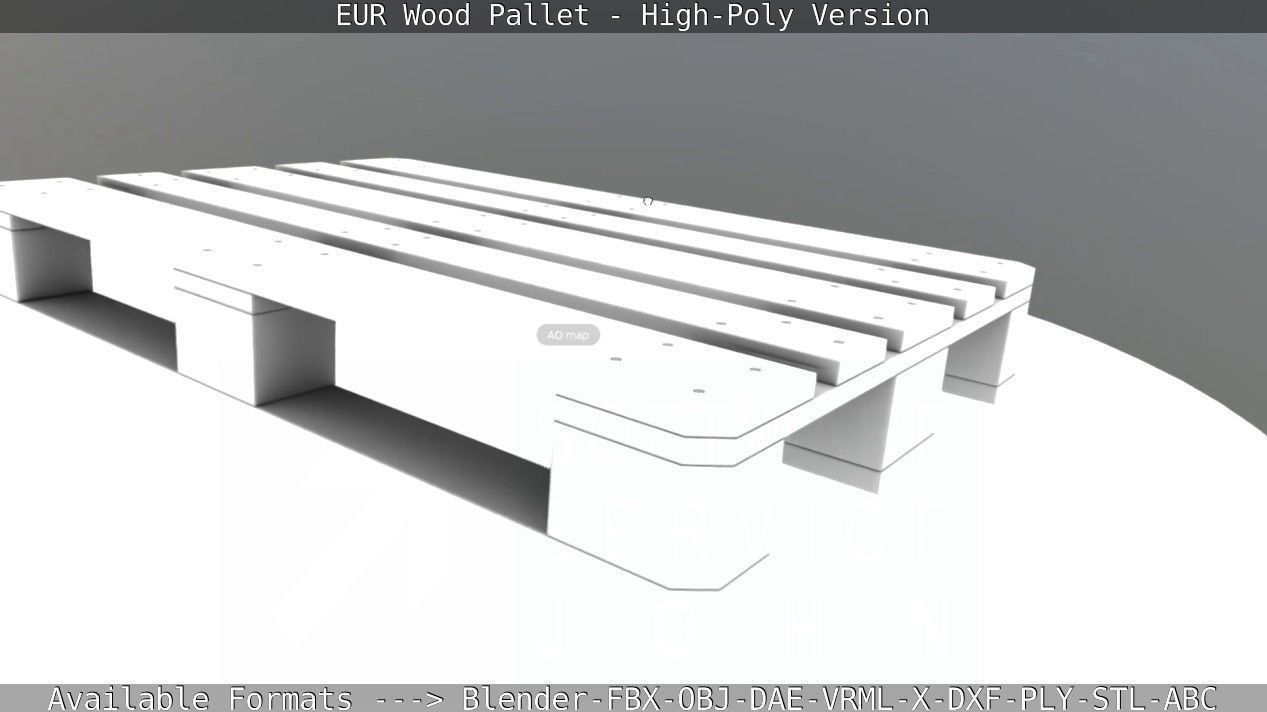 EUR Wood Pallet - High-Poly Version 3D model_50