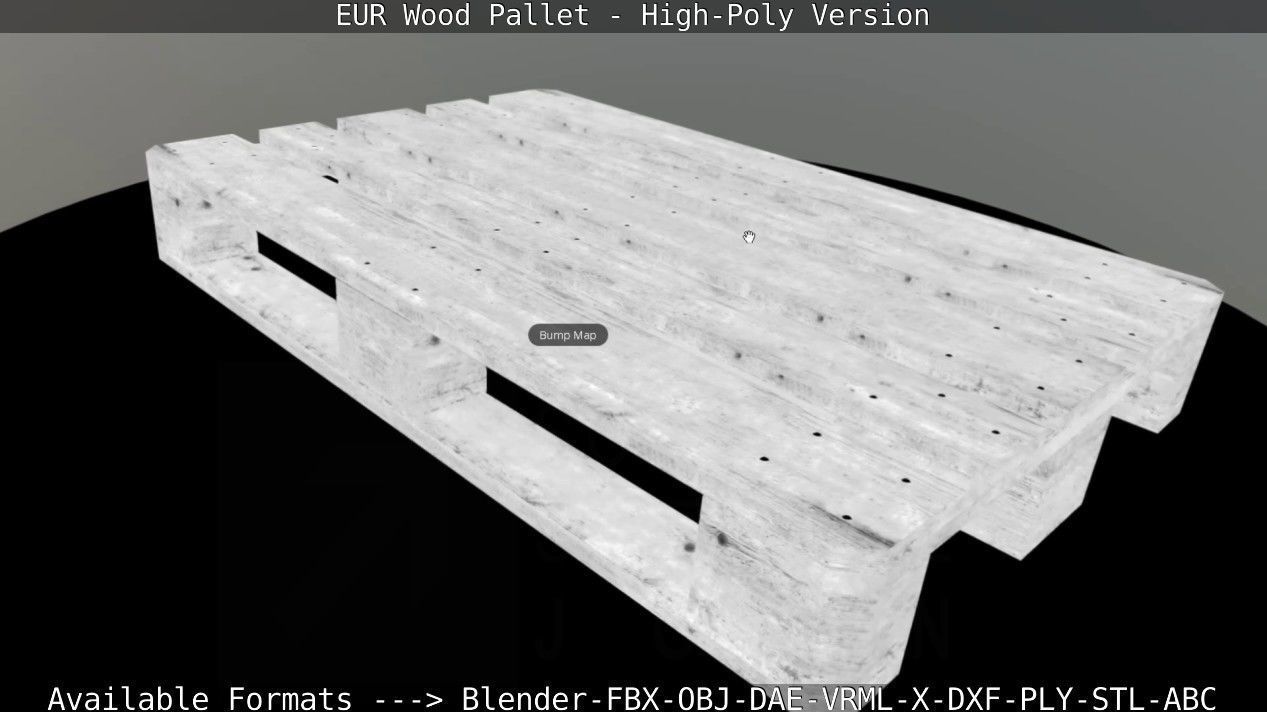 EUR Wood Pallet - High-Poly Version 3D model_48