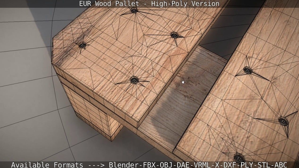 EUR Wood Pallet - High-Poly Version 3D model_34