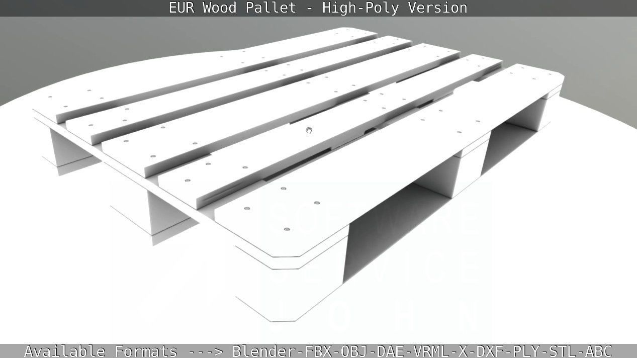 EUR Wood Pallet - High-Poly Version 3D model_64