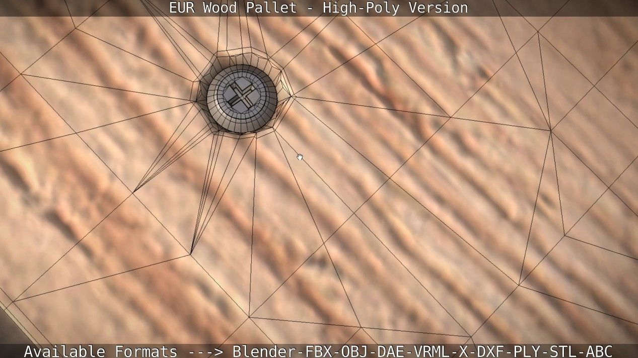EUR Wood Pallet - High-Poly Version 3D model_29