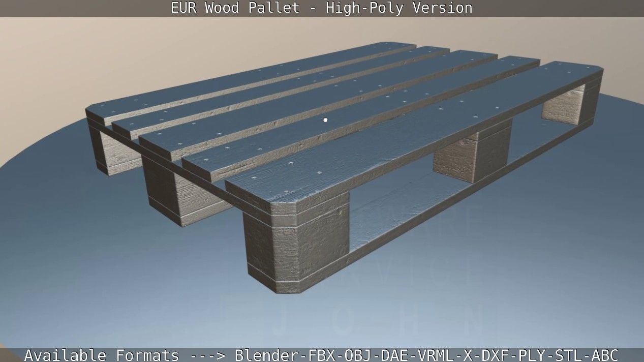 EUR Wood Pallet - High-Poly Version 3D model_80