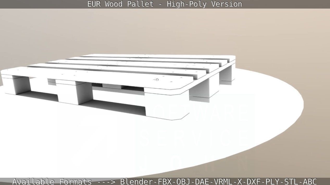 EUR Wood Pallet - High-Poly Version 3D model_60