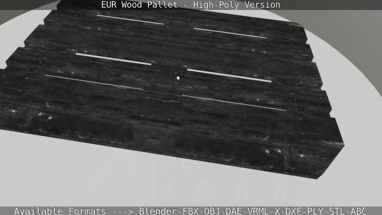 EUR Wood Pallet - High-Poly Version 3D model_46