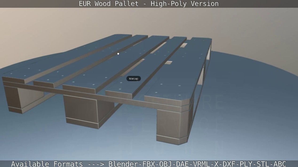EUR Wood Pallet - High-Poly Version 3D model_73