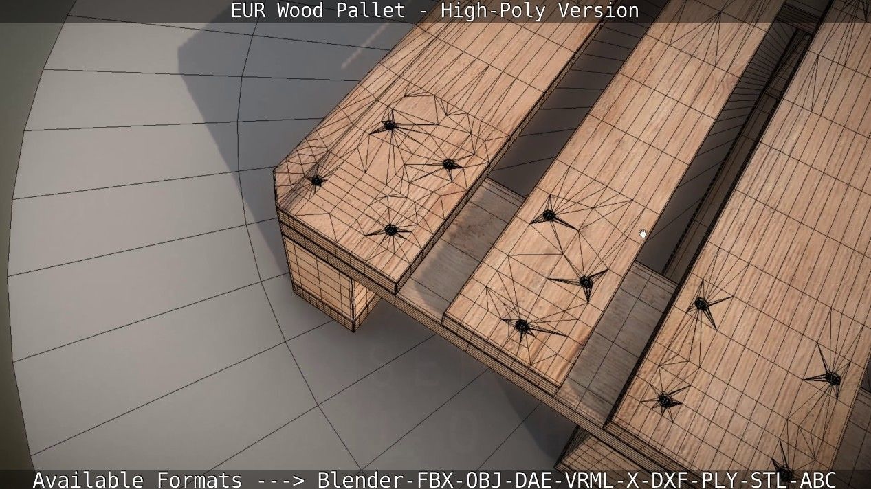 EUR Wood Pallet - High-Poly Version 3D model_35