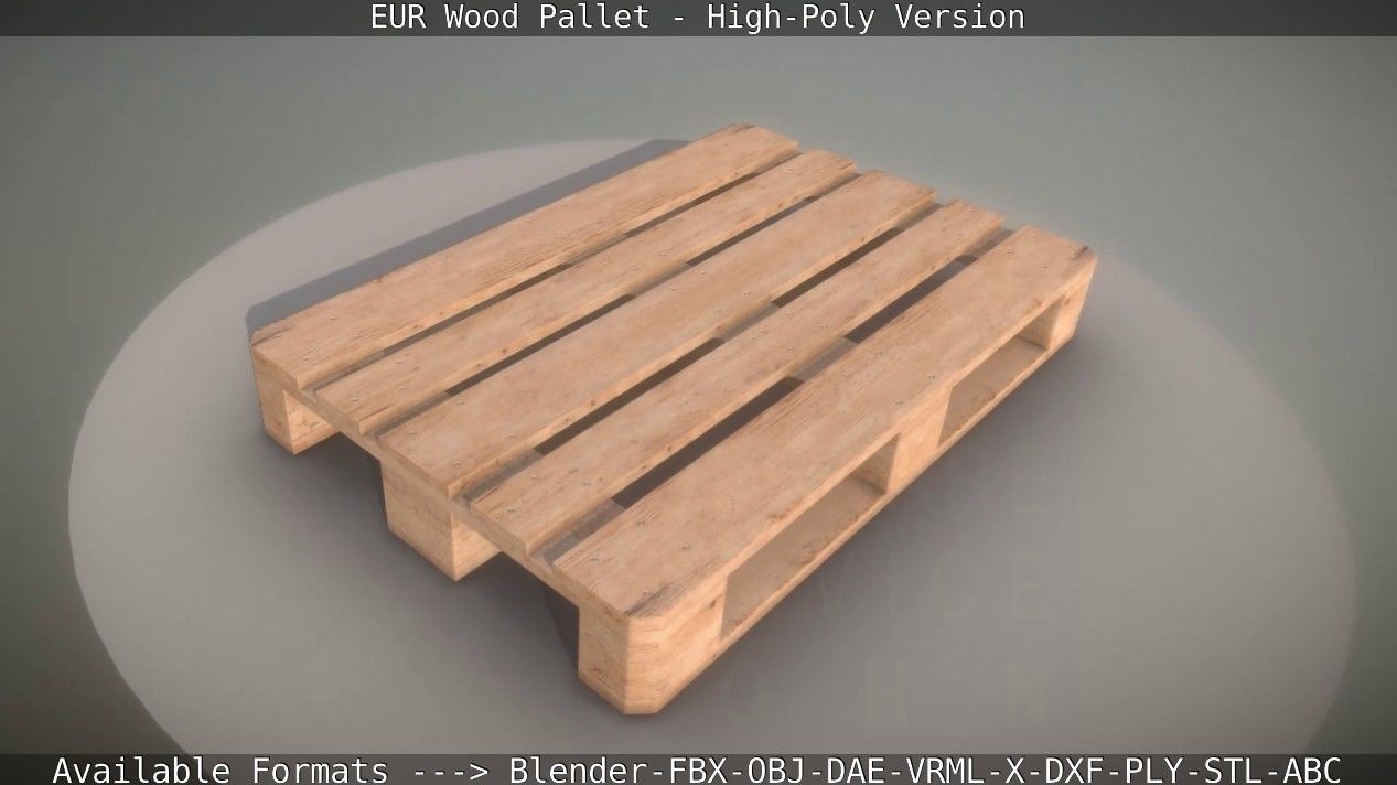 EUR Wood Pallet - High-Poly Version 3D model_86