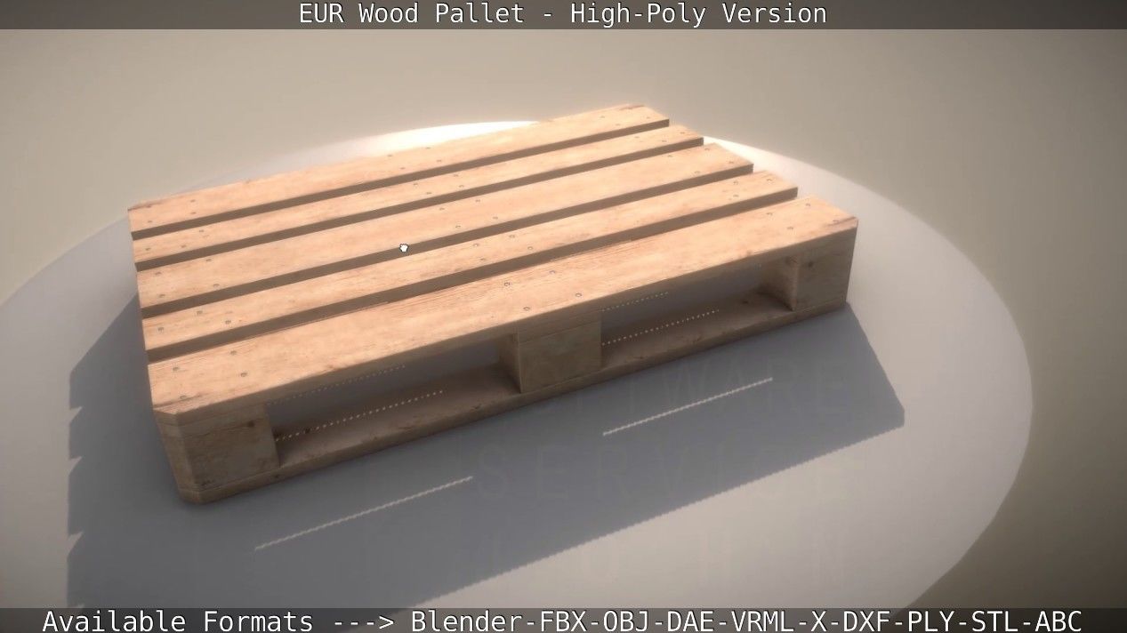 EUR Wood Pallet - High-Poly Version 3D model_16