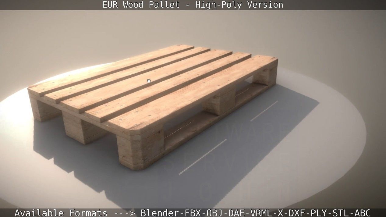 EUR Wood Pallet - High-Poly Version 3D model_17