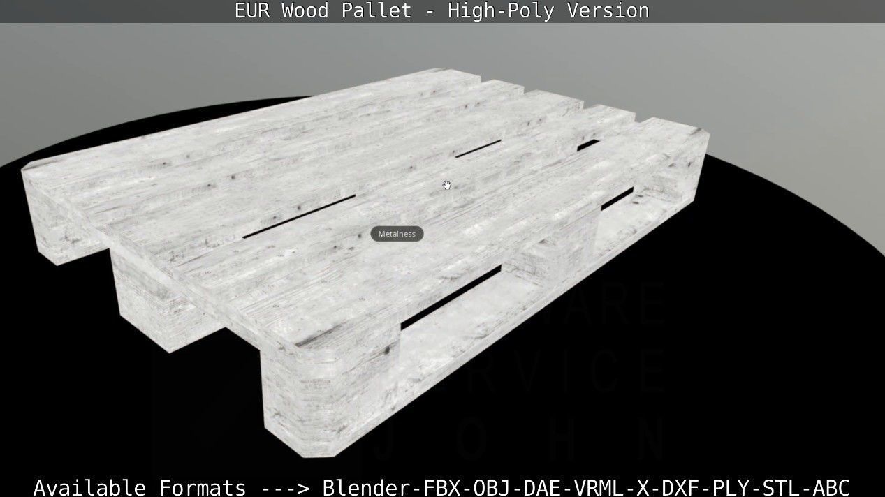 EUR Wood Pallet - High-Poly Version 3D model_43