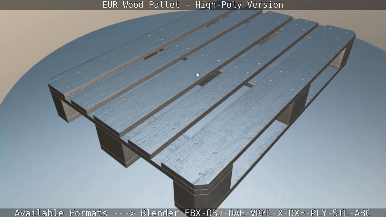 EUR Wood Pallet - High-Poly Version 3D model_81