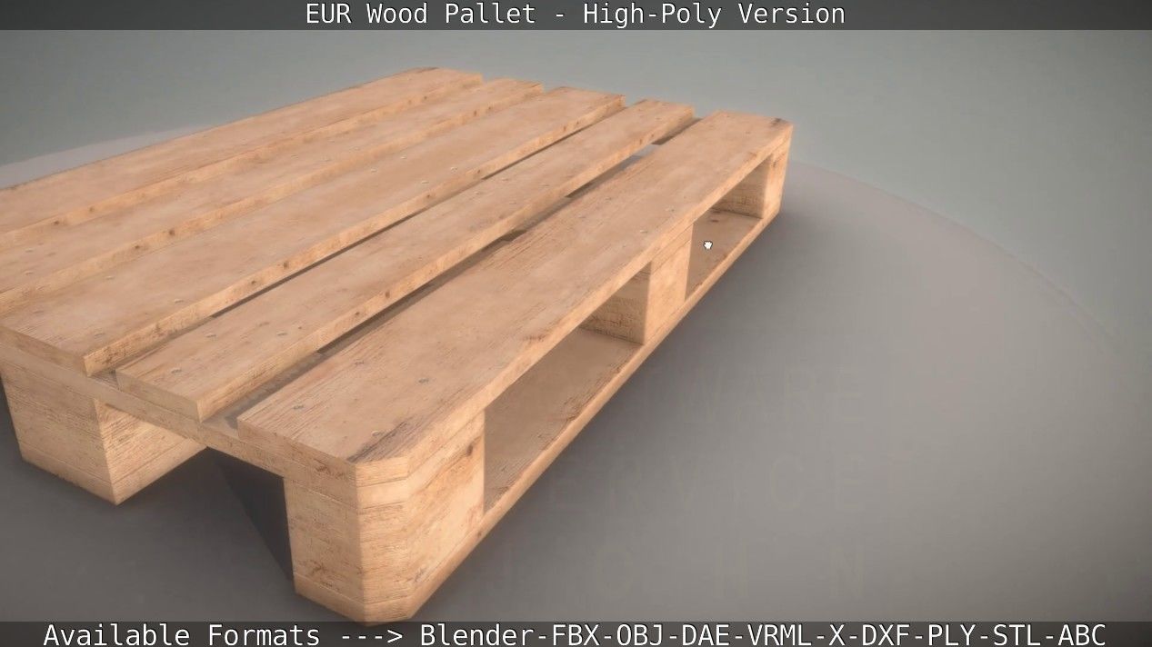 EUR Wood Pallet - High-Poly Version 3D model_84