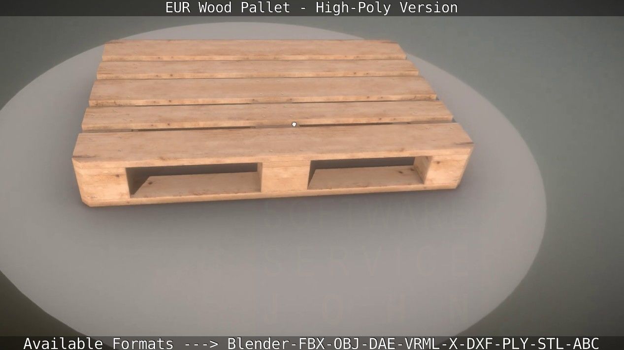 EUR Wood Pallet - High-Poly Version 3D model_12