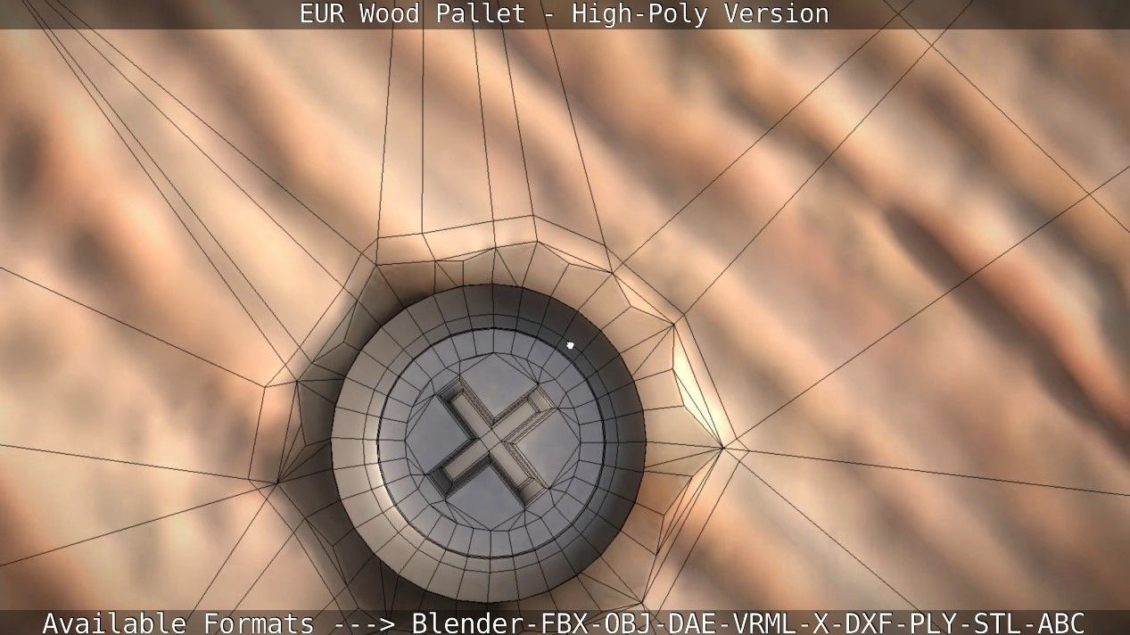 EUR Wood Pallet - High-Poly Version 3D model_30